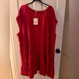 Knox Rose Vibrant Fushia Tiered Plus Tunic 4X